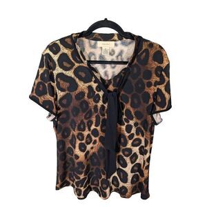 Diana Bell Leopard/Animal Print Shirt Size XL